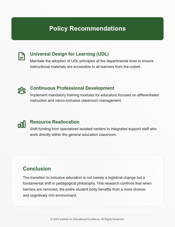 Inclusive Learning Environments Research