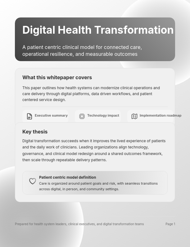 Modern Patient Care Strategy & Innovation
