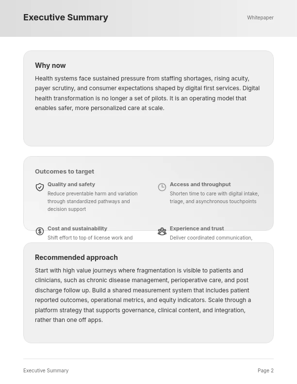 Modern Patient Care Strategy & Innovation