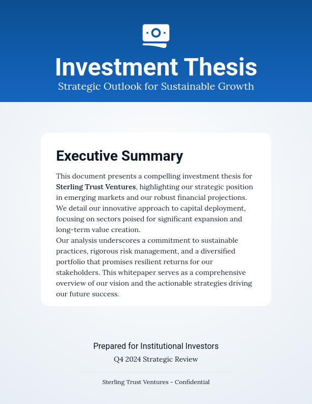 Strategic Investment Outlook & Market Analysis