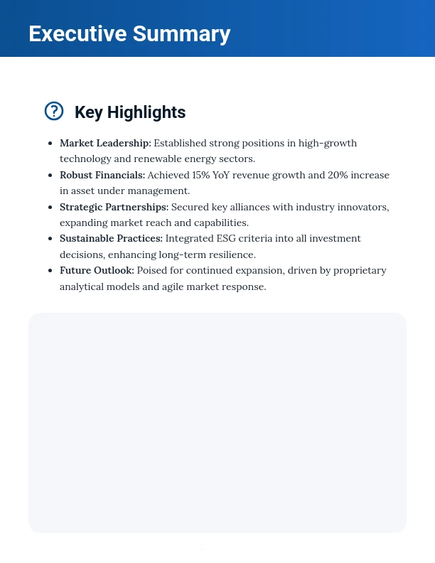 Strategic Investment Outlook & Market Analysis
