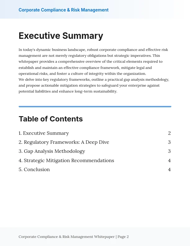 Corporate Compliance and Regulatory Analysis