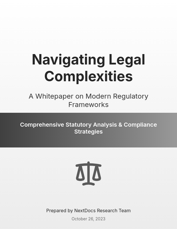 Regulatory Compliance & Legal Frameworks