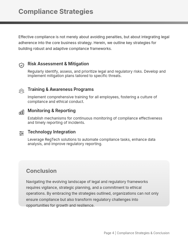 Regulatory Compliance & Legal Frameworks