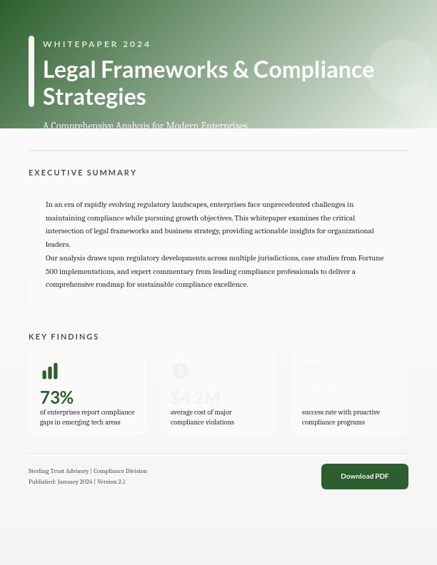 Legal Frameworks and Regulatory Compliance