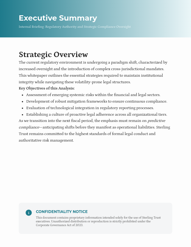 Regulatory Compliance Strategic Framework