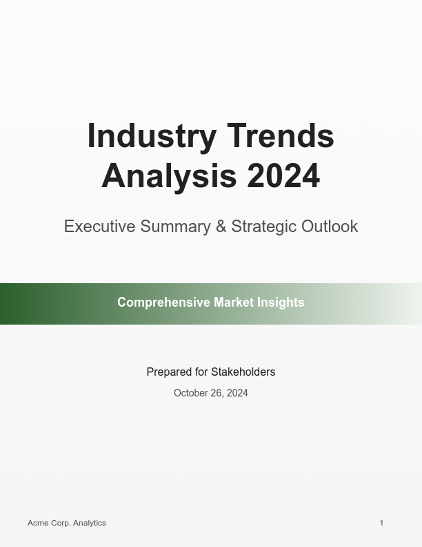 Strategic Market Analysis and Industry Insights