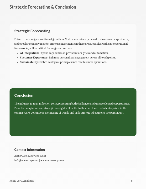 Strategic Market Analysis and Industry Insights