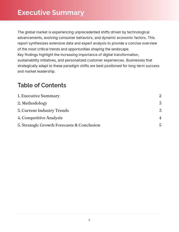 Strategic Market Intelligence Report