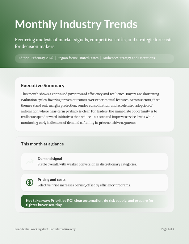 Monthly Sector Insights Report