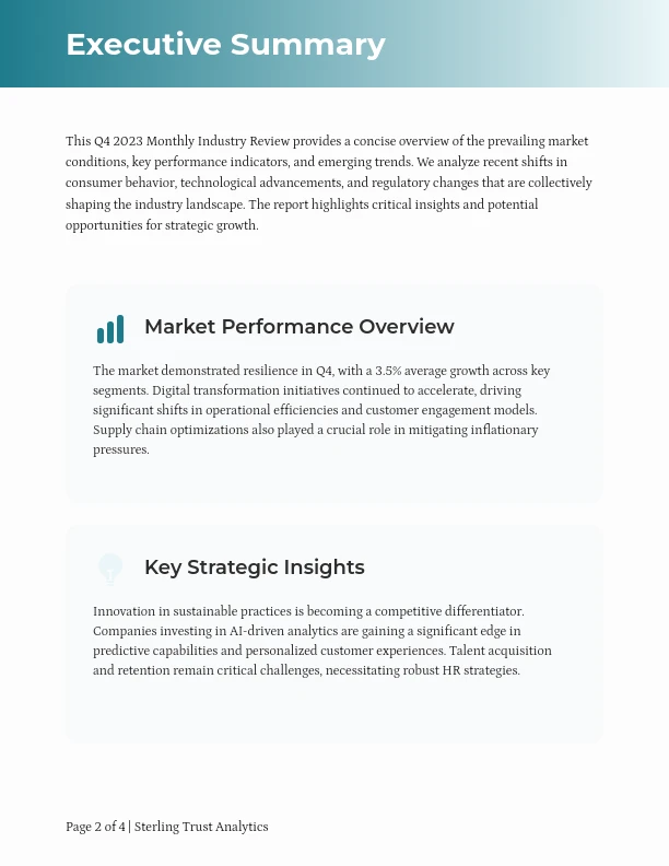 Monthly Strategic Industry Performance Review