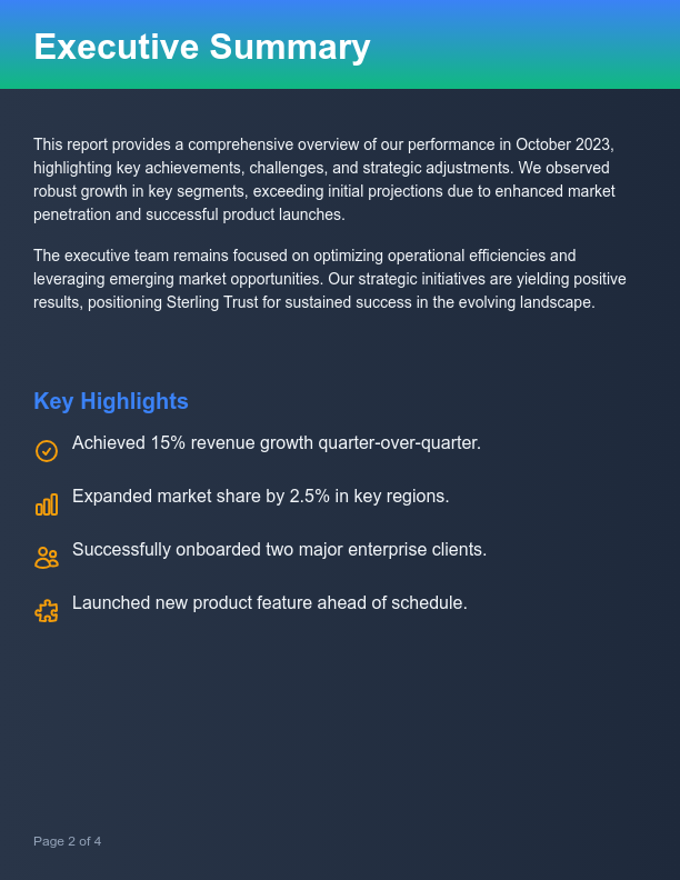 Monthly Strategic Market Insights Report