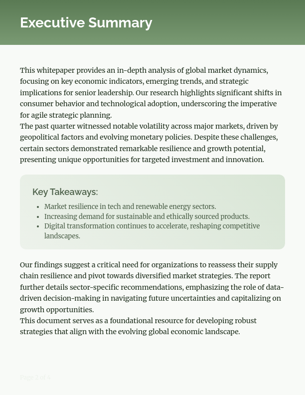 Monthly Market Intelligence Briefing
