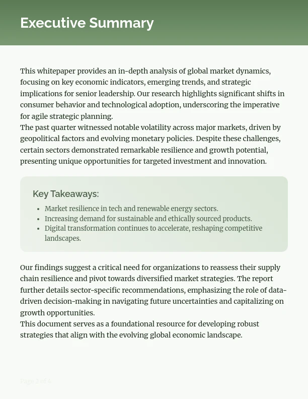 Monthly Market Intelligence Briefing
