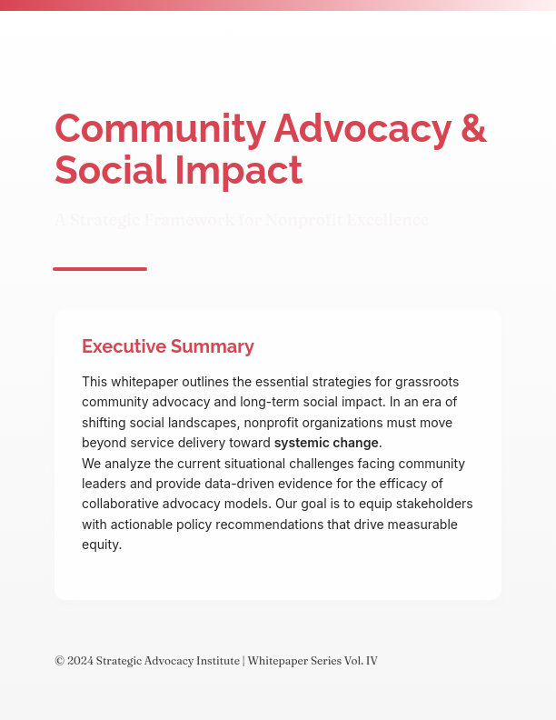 Nonprofit Advocacy and Policy Framework