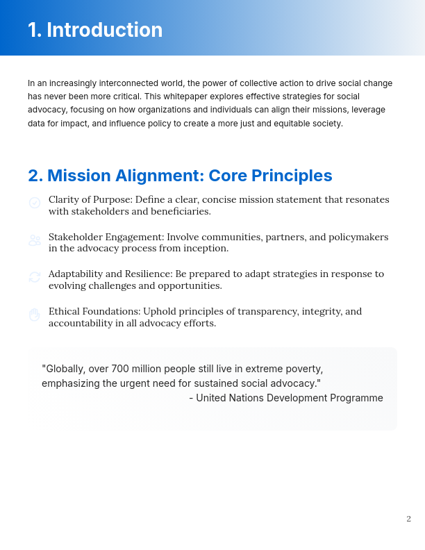 Social Impact Advocacy & Policy Reform