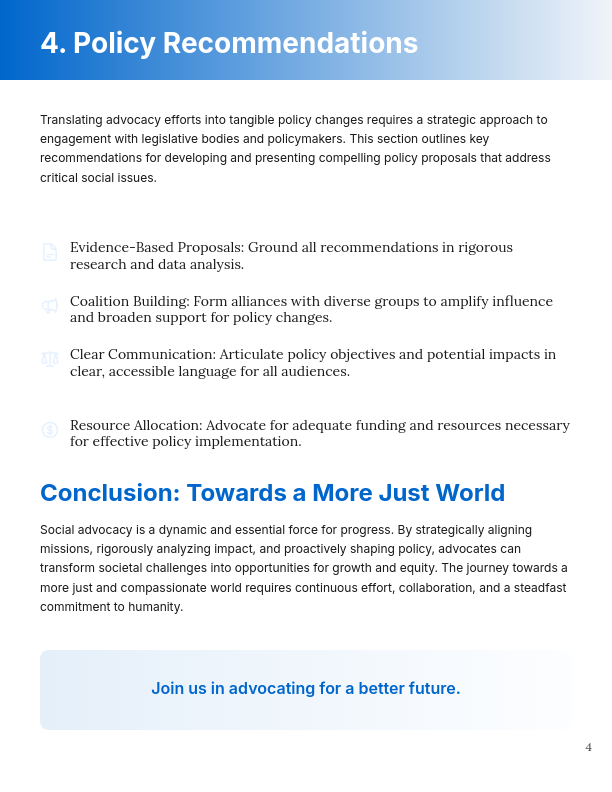 Social Impact Advocacy & Policy Reform