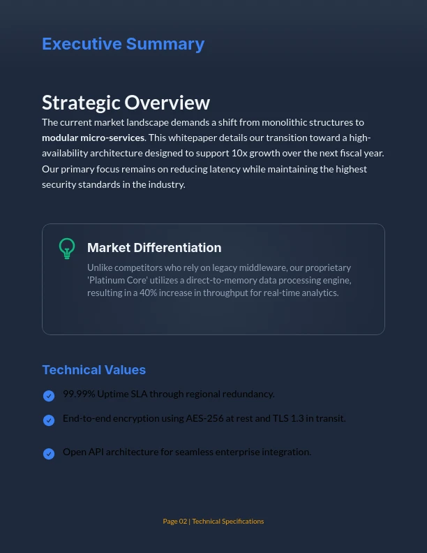 Innovative Product Architecture & Roadmap