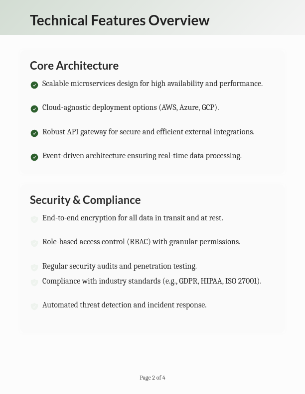 Next-Gen Product Technical Specifications