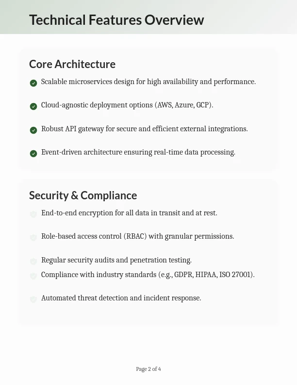Next-Gen Product Technical Specifications