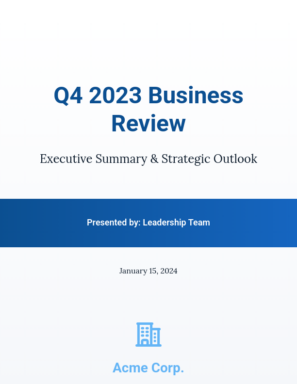 Quarterly Executive Performance Review