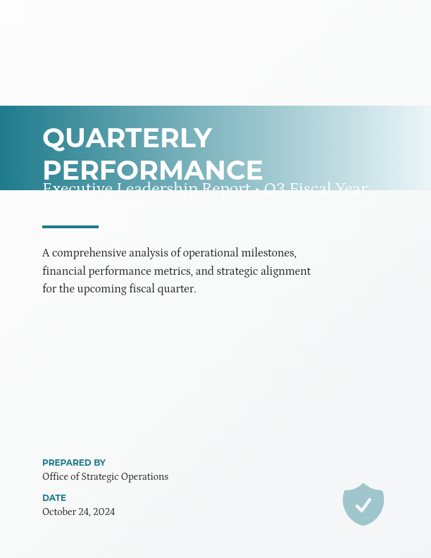 Strategic Quarterly Business Performance Analysis
