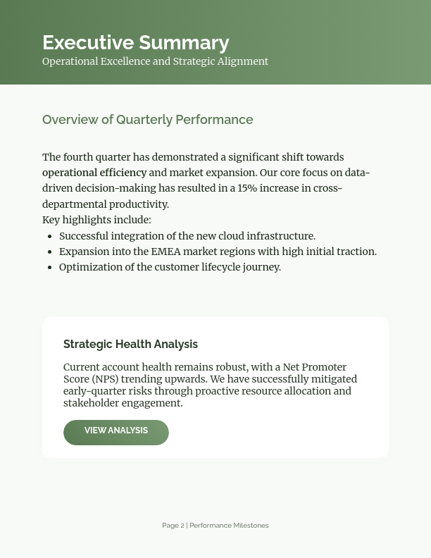 Quarterly Executive Value Review