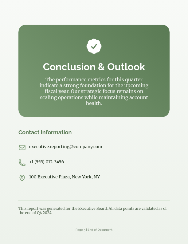 Quarterly Executive Value Review