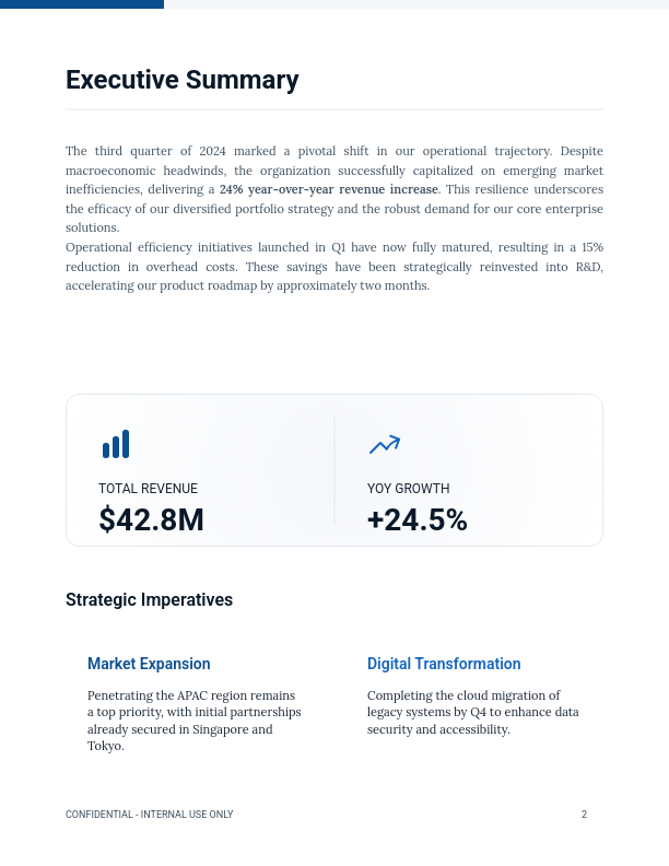 Quarterly Strategic Market Analysis