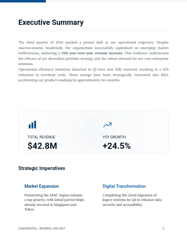 Quarterly Strategic Market Analysis