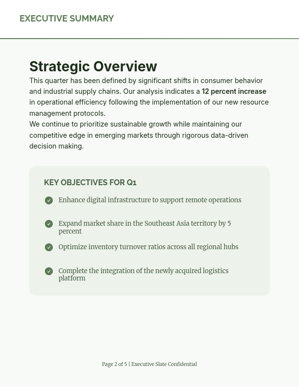 Quarterly Strategic Market Performance Report