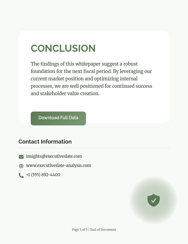 Quarterly Strategic Market Performance Report