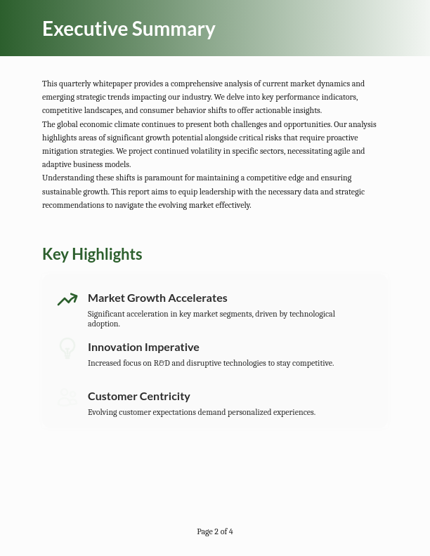 Strategic Quarterly Market Analysis