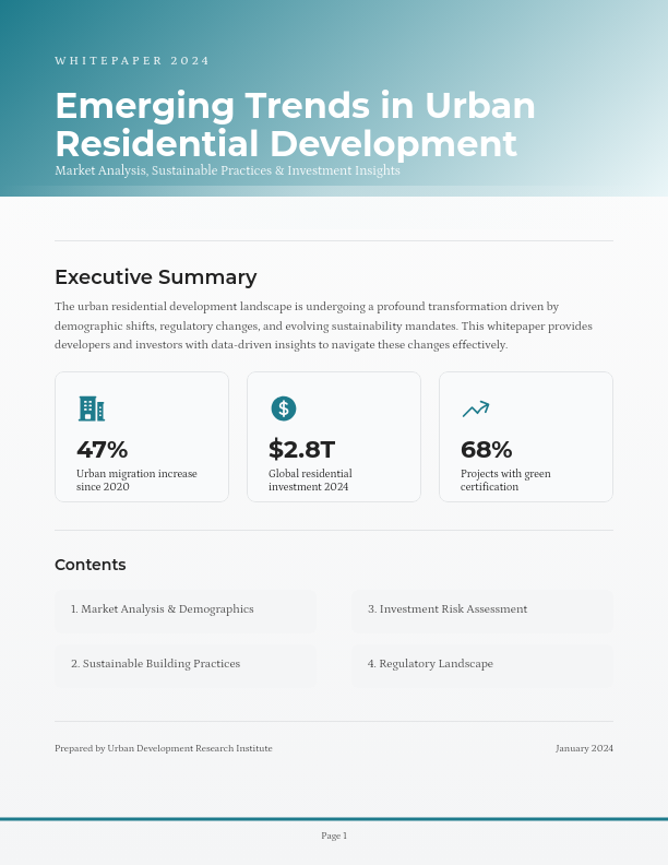 Future of Urban Residential Development