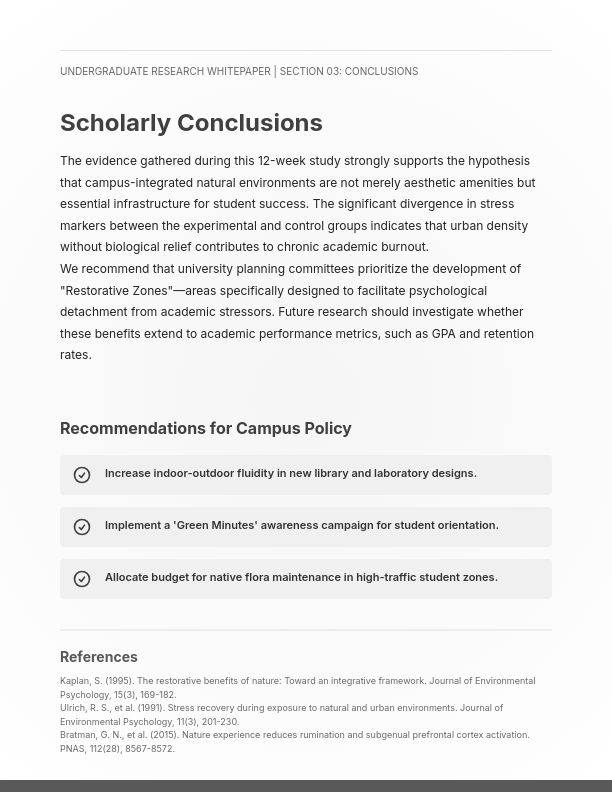Undergraduate Academic Research Synthesis