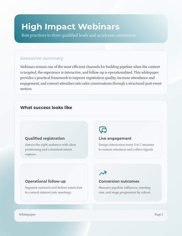 Webinar Engagement and Lead Conversion Guide