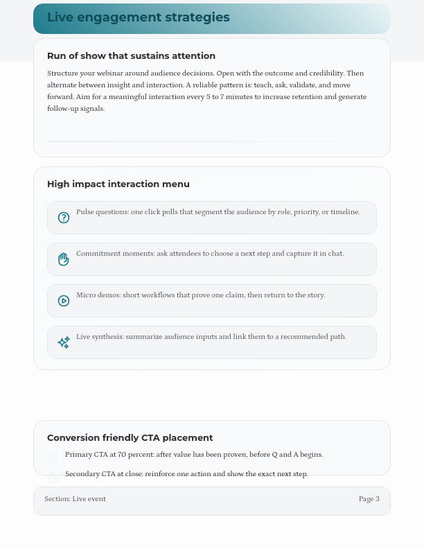 Webinar Engagement and Lead Conversion Guide