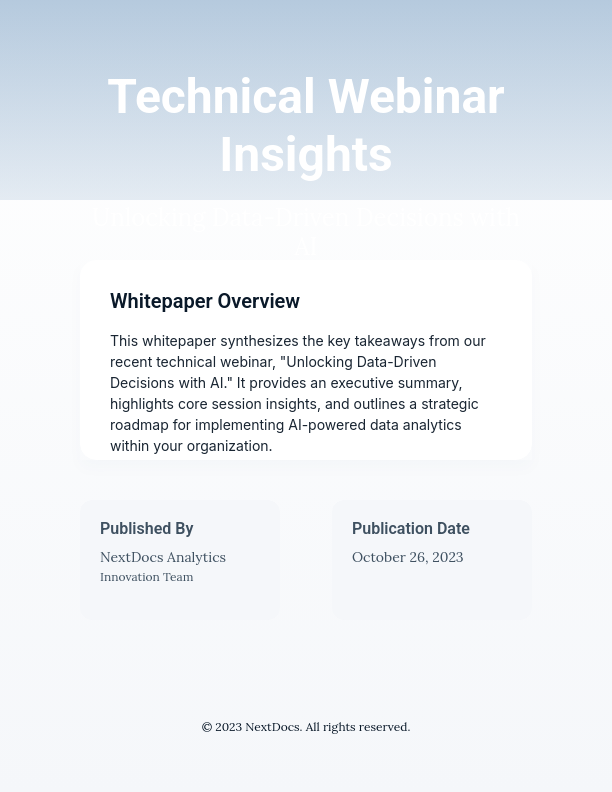 Webinar Insights Executive Summary