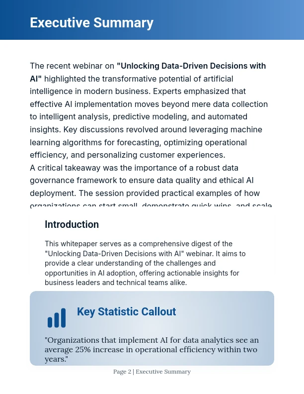 Webinar Insights Executive Summary